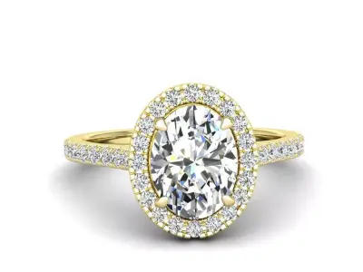 Engagement ring Mia oval 3D print model