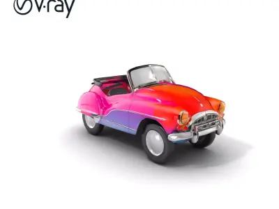 Vintage Bumper Car Metallic Exterior Model Pack Low-poly 3D model