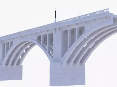 Road bridge PBR 3D model