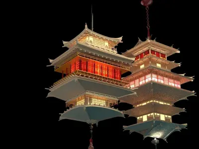 Chinese palace  lantern  3D model buy