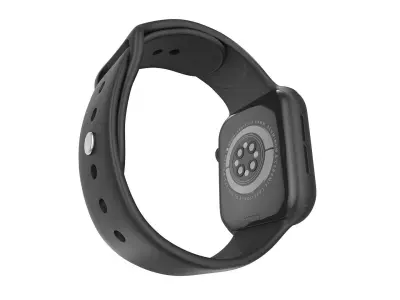 Apple Watch Series 6 44mm Space Gray Aluminum Case Black  Band 3D model