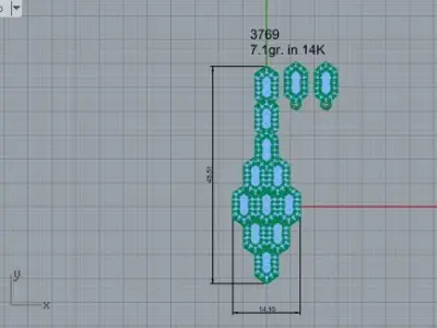 Luxury Earrings With Diamonds 3769 3D print model