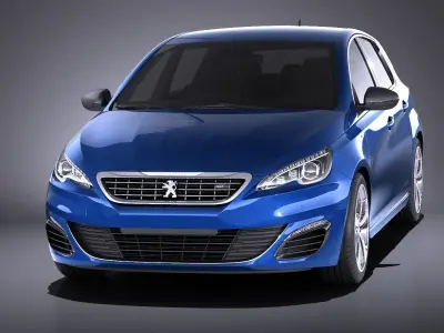 Peugeot 308 GT 2017 VRAY 3D model