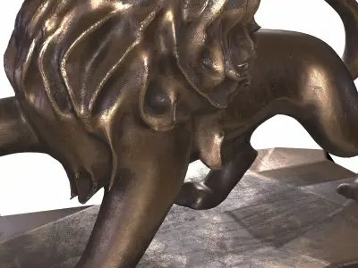 lion statues 3D model