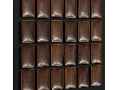 Wooden Plates Wall Decoration 3D model