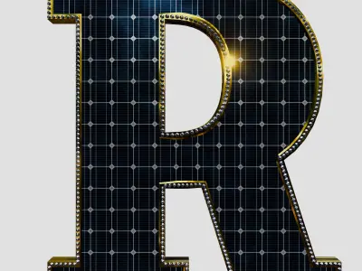 Solar Panel Letter - R 3D model