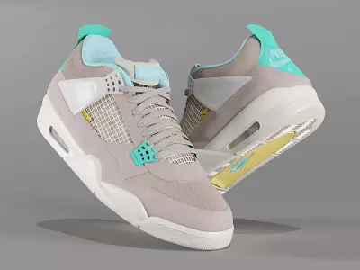 Jordan 4 Union LA Taupe Haze Low-poly 3D model