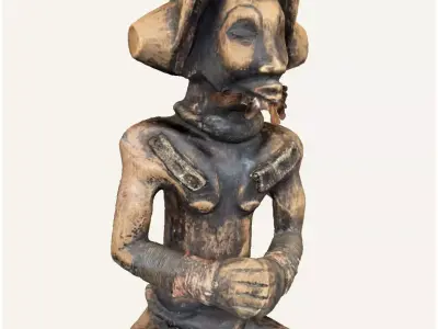 Seated African Sculpture 3D model