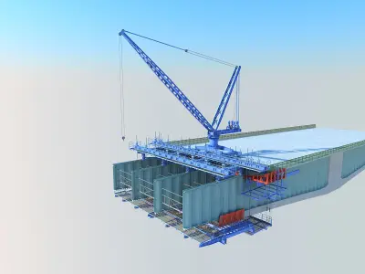 Bridge construction hanging basket 3D model