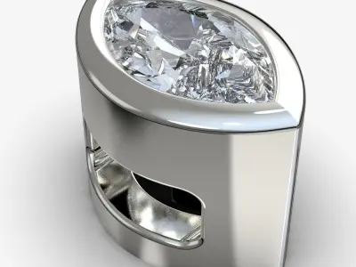 Diamond pendant marquis   3D print model