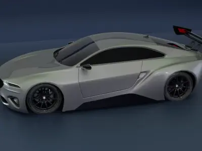 High Performance Gray Sports Car 3D Model  Blender Shaded 3D model