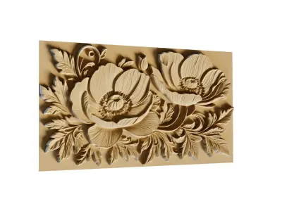 mural decor set wall panel 25 3D model