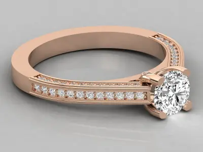 Modern Luxury Pave Engagement Ring Jewelry 3D print model