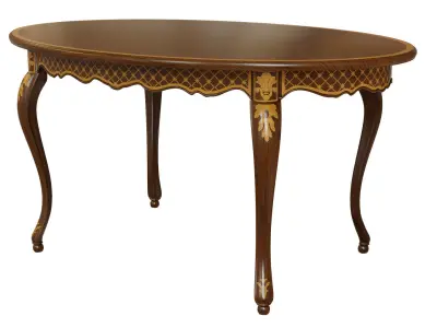 Classic table with inlaid veneer 1500 3D model
