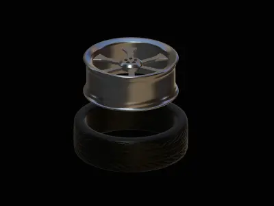 4 PACK WHEELS CUSTOM MODEL CAR RIMS WITH TIRE Free 3D print model buy