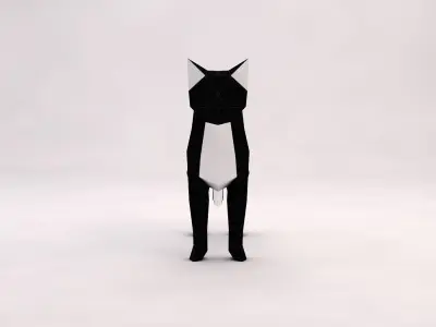 ORIGAMI---Cat Setup Low-poly 3D model