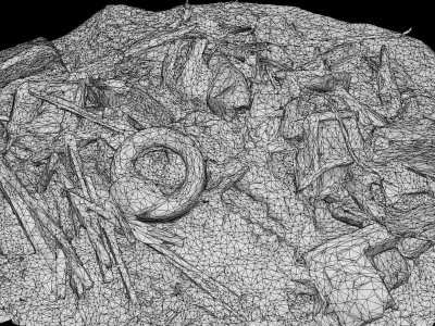 car trash parts debris pile photogrammetry part1 Low-poly 3D model