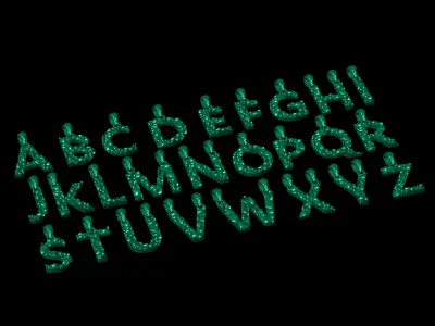 AtoZ LETTERS Alphabets ROCKS PENDANT 3D print model 3D print model