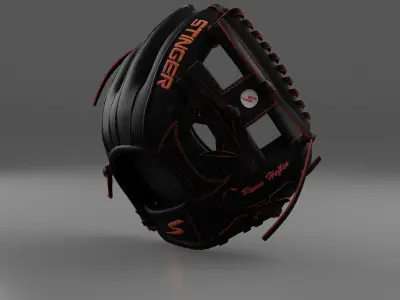 Baseball Glove Black 3D model