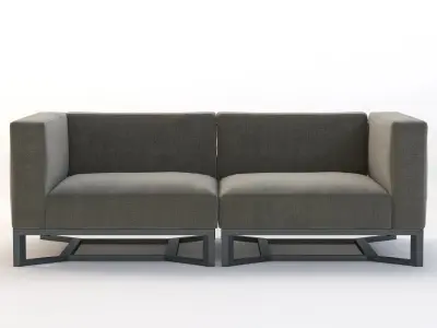 Bloc Modular 2 Seater Sofa by Gloster 3D model