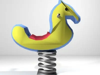 Playground Element - Spring Horse 3D model