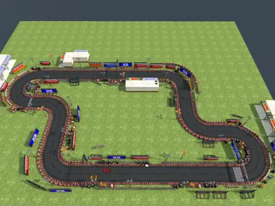 Racing track Low-poly 3D model