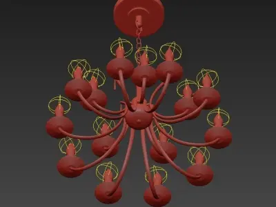 Monaco light brass chandelier 3D model