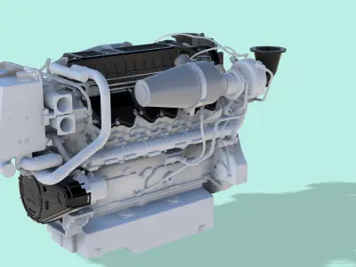 C32 MARINE DIESEL ENGINE CAT 3D print model