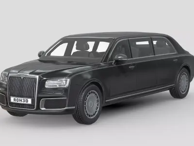 Aurus Senat Presidential Limousine Low-poly 3D model
