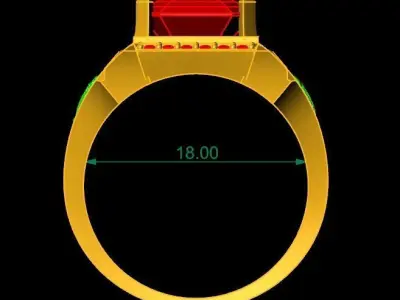 Luxury Square Gemstone Men Ring Jewelry 336 3D print model