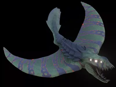 Fantasy Pack Flying Manta Monster Low-poly 3D model