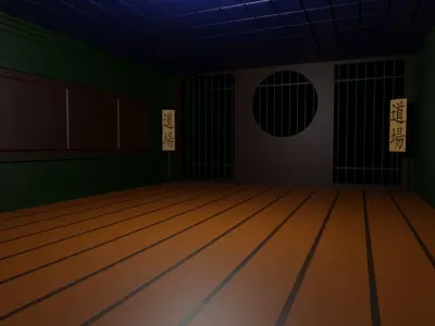 Kung-Fu Hall Low-poly 3D model