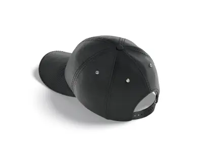 Black Baseball Cap - sport hat with visor 3D model