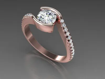 3D cad file ready to print BYPASS ENGAGEMENT RING 3D print model