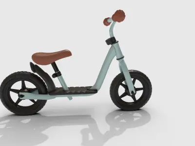 Cycle person balance bike Low-poly 3D model