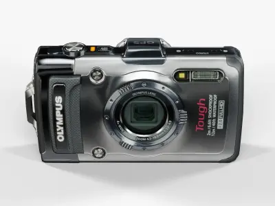 Olympus Tough TG-1 iHS Silver rugged and proof digital camera Low-poly 3D model