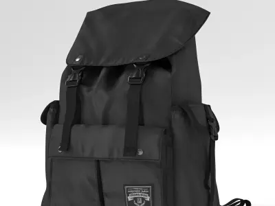 Backpack fabric Black 3D model