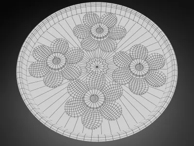 Flower candle bowl Low-poly 3D model