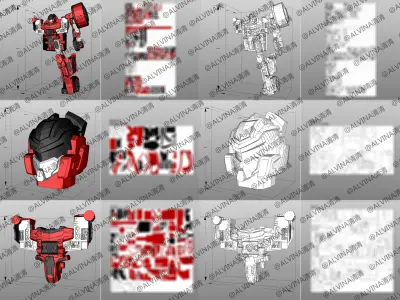 Hello Carbot Armor - DIY Cosplay Pepakura Foam Template Low-poly 3D model