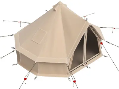 Canvas Camping Bell Tent 3D model