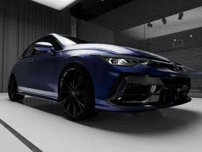 Volkswagen Golf R 2025 Low-poly 3D model