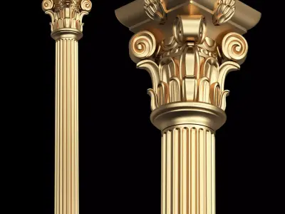Column Capital 0604 Low-poly 3D model