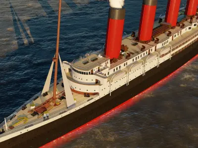 Lusitania with interior 3D model