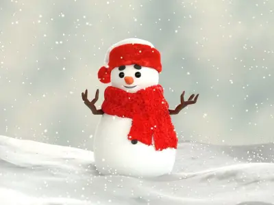 Animated Snowman Love 3D model