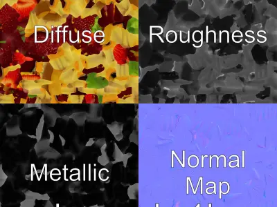 Realistic Strawberry Tart with Golden Crust Low-poly 3D model