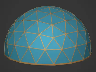 Geodesic dome Low-poly 3D model