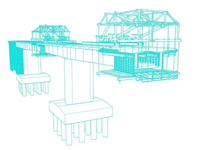 Bridge Construction 3D Model - Detailed Look into Infrastructure 3D model