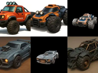 Gt one Car bundle 9 pack 100 glb 3D model