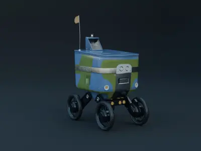 Food Delivery Robot Low-poly 3D model