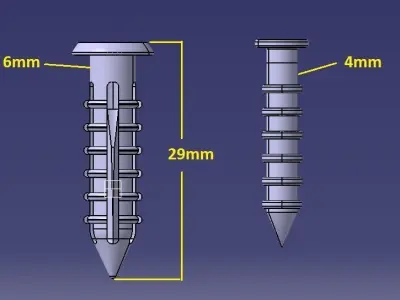 Retainer Blind Rivet Thinner Version-04 3D print model